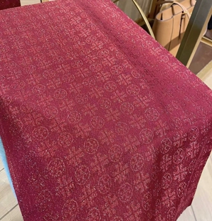 国内现货 葡萄酒红金丝 tory burch 汤丽柏琦围巾丝巾女士披肩