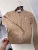 毛衣外套女款 Polo 纯色绞花长袖 针织开衫 Ralph Lauren大童款