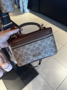 coach蔻驰女包Morgan冰川白logo手提单肩斜挎包女士包袋国内现货