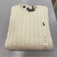 ralph lauren embroidered ponytail round-neck pure cotton twisted knit sweater for women thumbnail 4