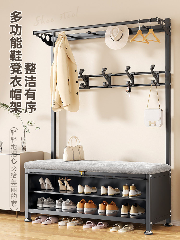 鞋架家用门口换鞋凳挂衣架一体玄关多层防尘鞋柜鞋子收纳储物柜子,收纳整理,鞋子收纳架,淘宝优惠券,粉丝福利购,淘宝优惠卷