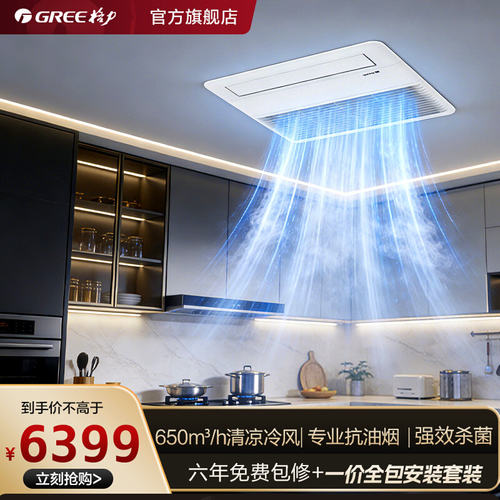 Gree/格力厨房中央空调家用一级正1.5匹新能效风管机厨享