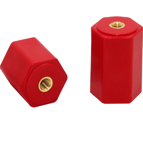 绝缘子六角EN绝缘柱螺母M6-M8-M10红色低压高强度支撑螺母间隔柱