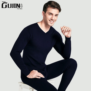 古今男士100%纯棉秋衣秋裤中老年保暖内衣套装秋冬修身青年棉毛衫