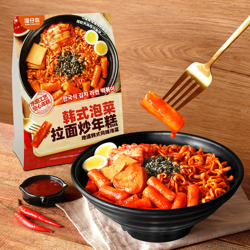 湾仔岛韩式泡菜拉面炒年糕397g*4袋甜辣味韩国网红美味夜宵美食