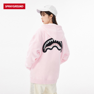 SprayGround鲨鱼嘴毛绒连帽卫衣女情侣宽松休闲保暖男潮W 特卖