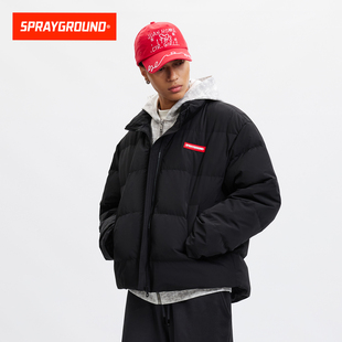 SprayGround鲨鱼嘴白鸭绒立领羽绒服外套男女2025冬季 面包服 新款