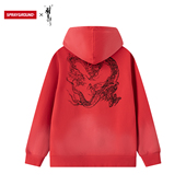 帽衫 SprayGround鲨鱼嘴X虫师联名印花套头连帽卫衣男春季 美式 上衣