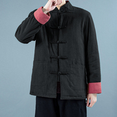 棉服新款 中国风冬季 棉衣 棉袄中山装 古装 古风加棉外套青年男士 唐装