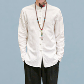 男改良版 衬衫 青年中国风中山装 茶服新中式 佛系男装 春秋现代唐装