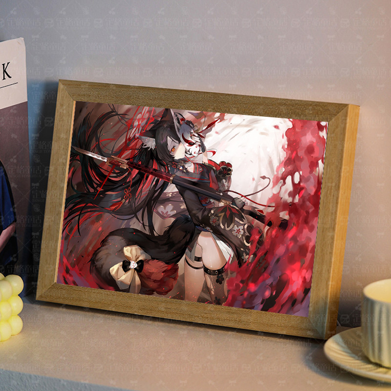 蔚蓝档案狐坂若藻周边灯光画电竞房间卧室床头卫生间厕所小夜灯