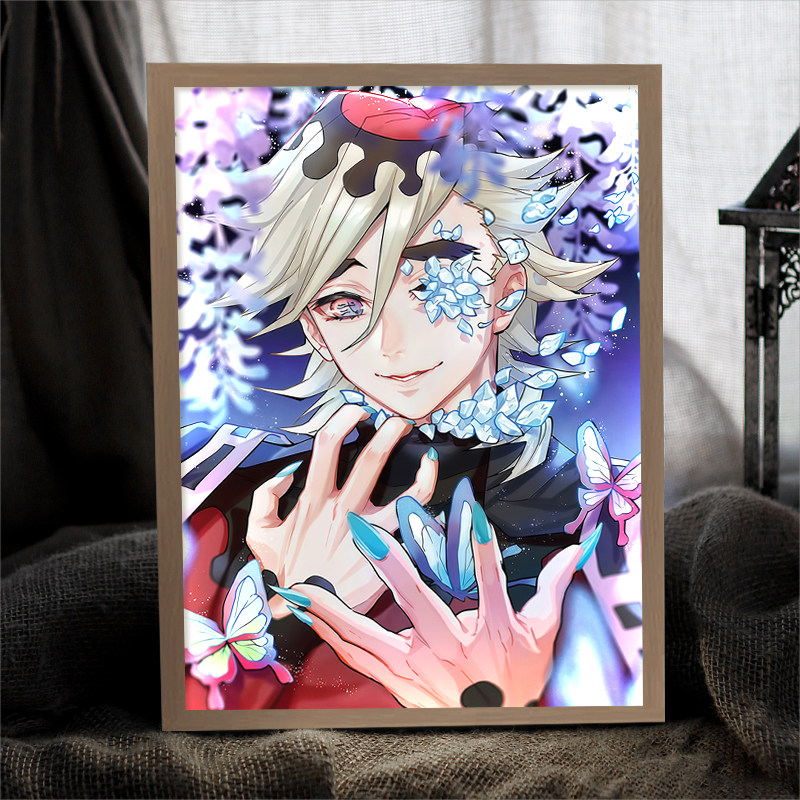 鬼灭之刃童磨周边灯光画手办蓝牙音箱音响摆件镜子吧唧装饰小夜灯