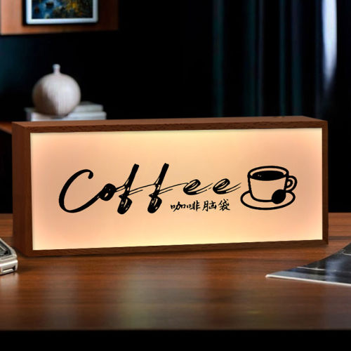 coffee咖啡角氛围感蓝牙音响灯光画咖啡馆吧台桌面装饰摆件小夜灯