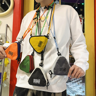 个性 小挎包男士 潮流迷你斜挎钥匙包潮牌耳机包酷单肩斜跨零钱卡包