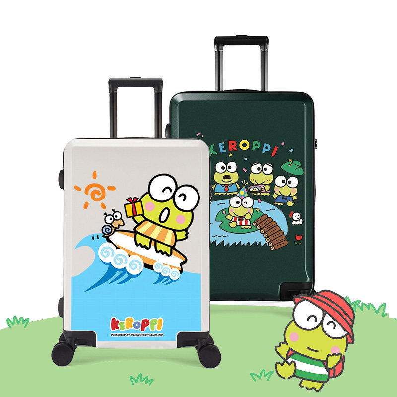 罗拉儿童拉杆箱大眼蛙Keroppi旅行箱20寸24寸卡通拉杆箱动漫行李
