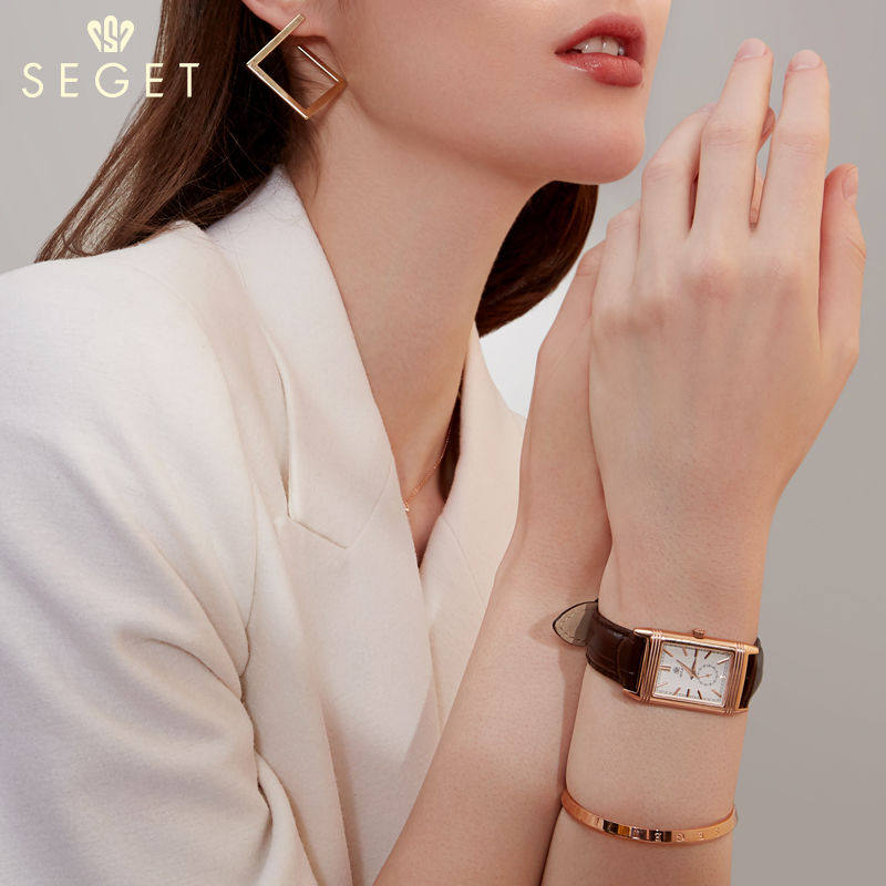 世爵瑞士手表女简约气质名牌方表盘复古小方表皮带款大气防水时尚