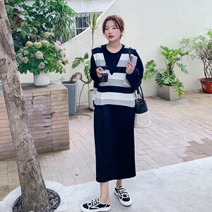大货【】22秋季背心连衣裙两件套装152-9501-P135-控价18图片