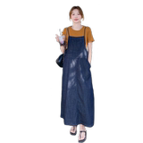 港风高级松弛感穿搭套装女2025夏季新款减龄T恤吊带牛仔裙两件套，女装连衣裙，浙宝152