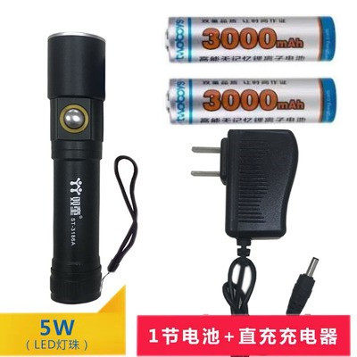 SHUANGTONG 3186A 야외 LED 리튬 배터리 손전등 5W 강한 빛 충전 홈 타고 장거리  무료 배송