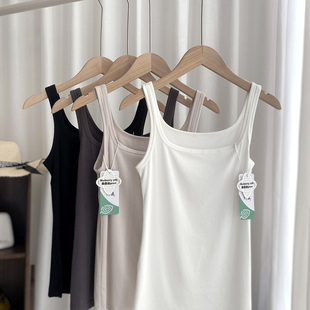 夏季薄款莫代尔桑蚕丝凉感背心长款吊带衫女一字领宽肩打底52066