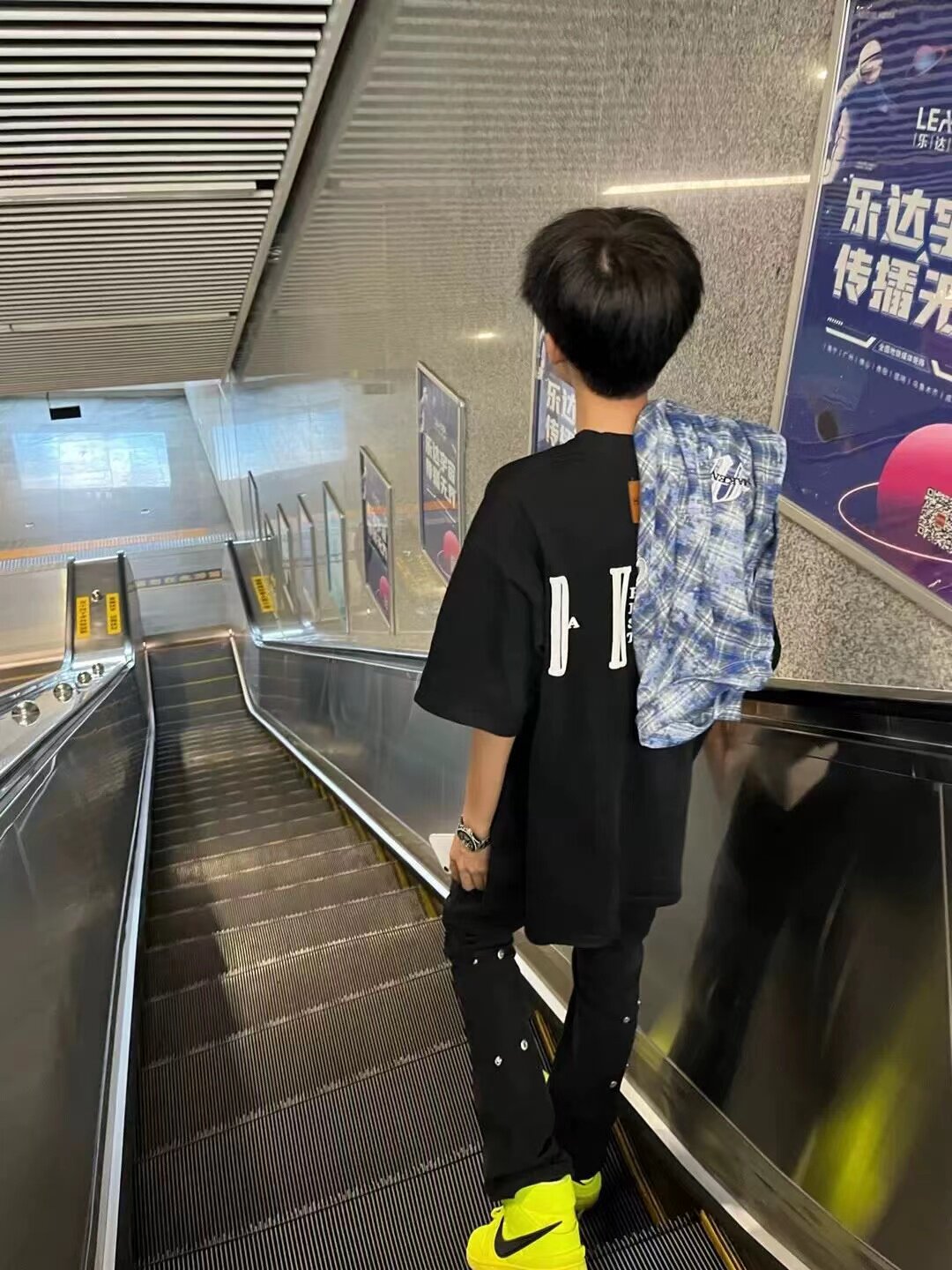 美式高街黑色重磅纯棉短袖T恤男夏季潮流痞帅字母印花圆领上衣服