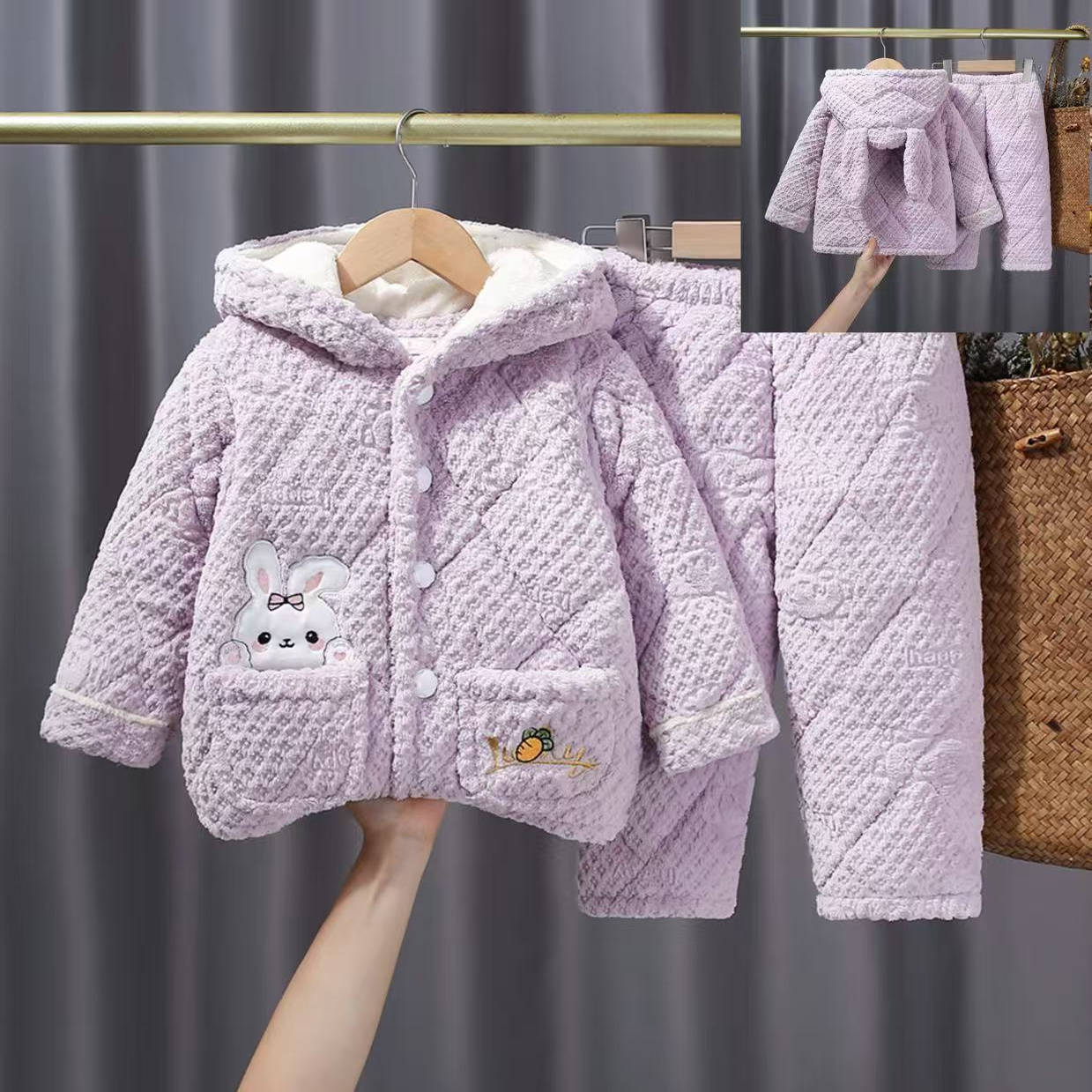 单排扣翻领长裤抗静电超柔软宝宝