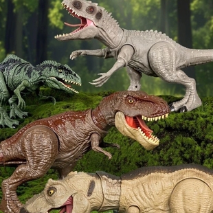 暴烈霸王龙侏罗纪仿真伪装声光同步关节可动男孩儿童玩具礼物