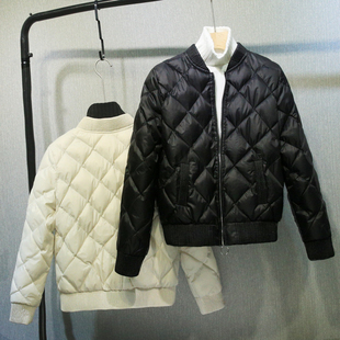 羽绒棉服女式短款2025潮冬装新款轻薄夹克黑色棉袄棉衣小棒球外套