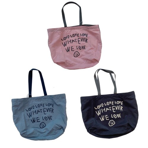 小众笑脸字母字母印花单肩托特包