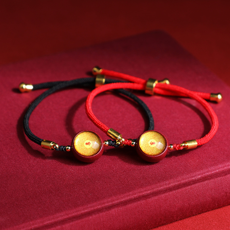 手链紫金砂唐卡楞严咒手链手串男时尚饰品女送女友送朋友节日礼物