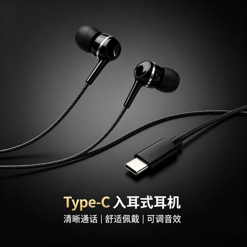 TYPE-C耳机适用苹果华为小米安卓数字芯片17手机有线带麦听歌耳塞