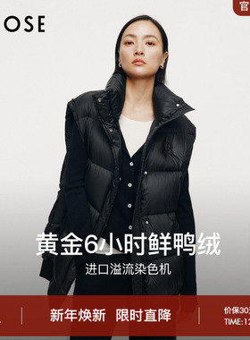 艾诺丝简约都市通勤立领羽绒马甲女冬季叠穿无袖外套OL风31020086