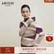 ARIOSEYEARS绵羊毛山羊毛撞色半高领毛衣女冬季 宽松31038021