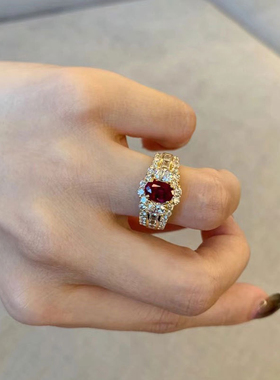 幸运大鸽血红指环气质大方道具戒指贵气影楼开口礼物轻奢系幸运