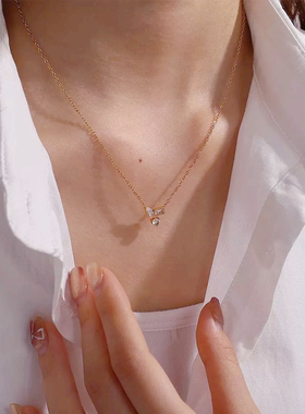 女大!复古有仙气青春洋溢有活力三颗小冰糖项链锁骨链轻奢礼物潮