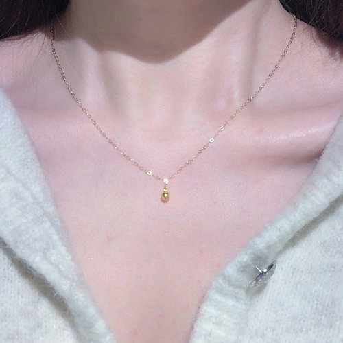 日式高档轻奢简约气质小金球项链