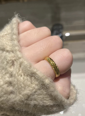 18k包素金百搭自留戒指