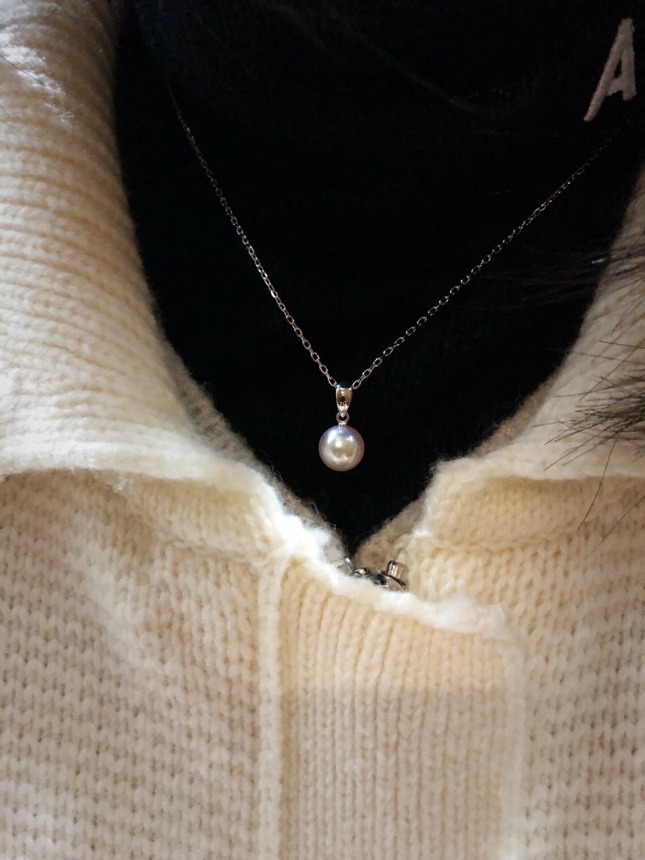 纯洁无暇～一颗透亮珍珠项链