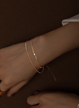 18k金闪闪片双层手链波光粼粼