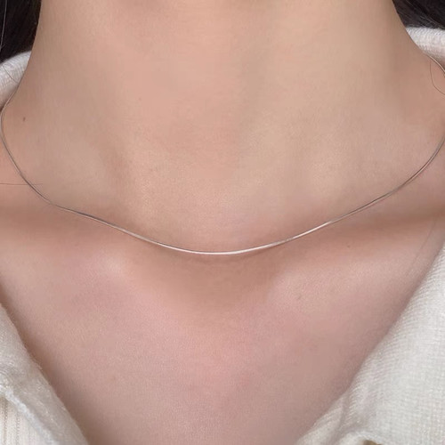 高品质！蛇骨链可穿吊坠裸链光链子不褪色素链项链小众设计锁骨链