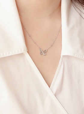 拉满氛围感小蝴蝶项链