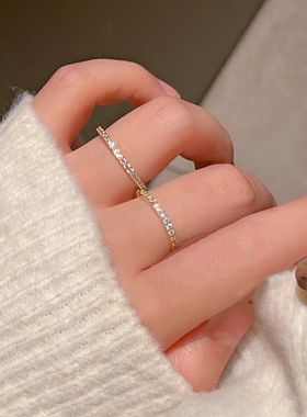 欧美小清新细碎钻圈指环超闪