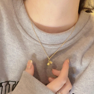 精致铃兰小项链！超治愈金灿灿温柔显贵气锁骨链原创设计花朵吊坠