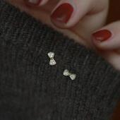 设计感蝴蝶结耳钉高级感轻奢气质独特时尚 耳饰养耳洞新款 潮耳环女