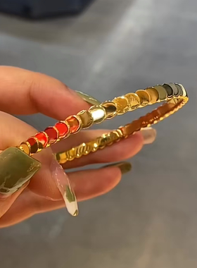 越南沙金手镯女仿真古法