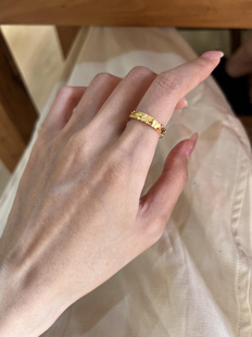 纸醉金迷~闪闪亮晶晶仿真金老式百搭轻奢大方高级感戒指不掉色潮