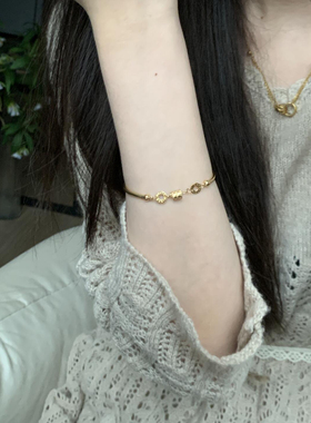 设计师力作!软萌奶呼呼小蛮腰手镯高级独特有品质仿黄金手饰品潮