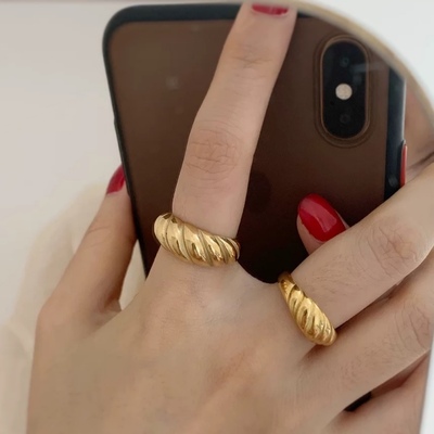 法式经典面包造型戒指时髦