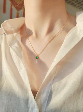 有质感清透中式浪漫玉髓项链