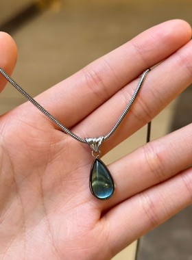 梦幻斯里兰卡新国潮蓝色水滴项链